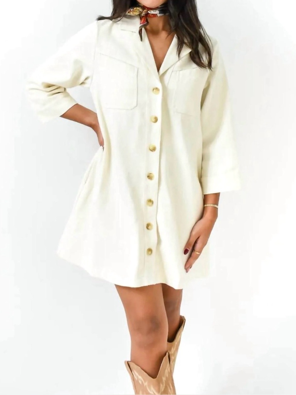 Entro Women’s Denim Darling Mini Shirt Dress